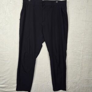 Fabletics Men The Only Pants Slim Fit Chino Flat Front Size 34 × 32‎ Black